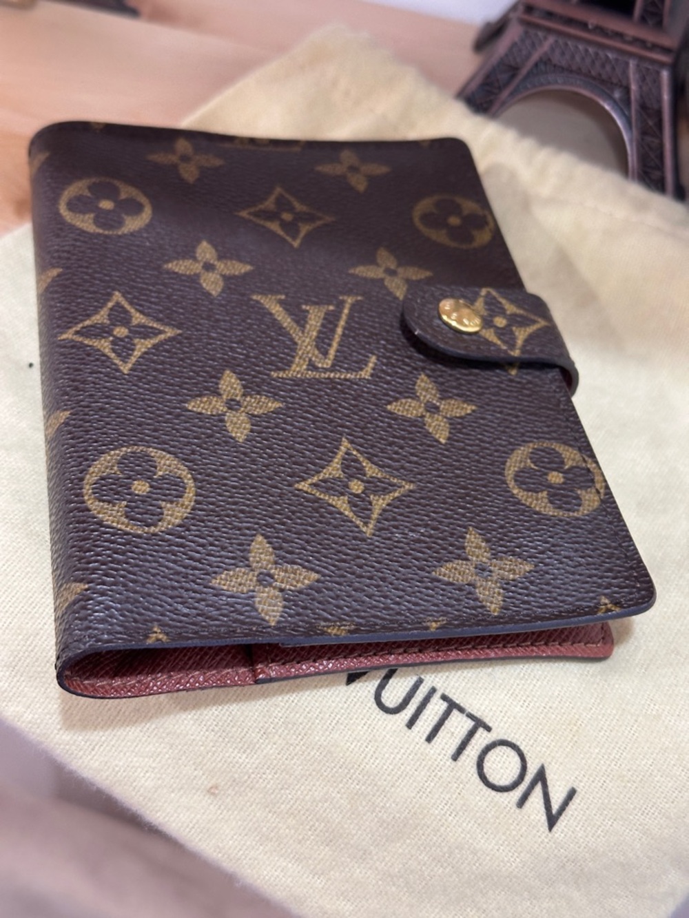 Authentic Louis Vuitton Monogram Canvas Small Agenda Cover - Brown/Tan